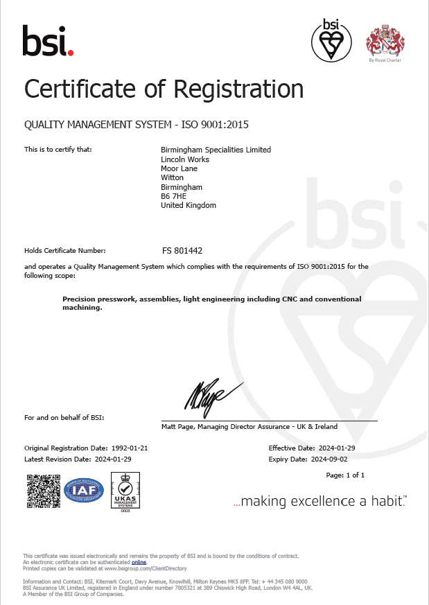 ISO9001 certficate